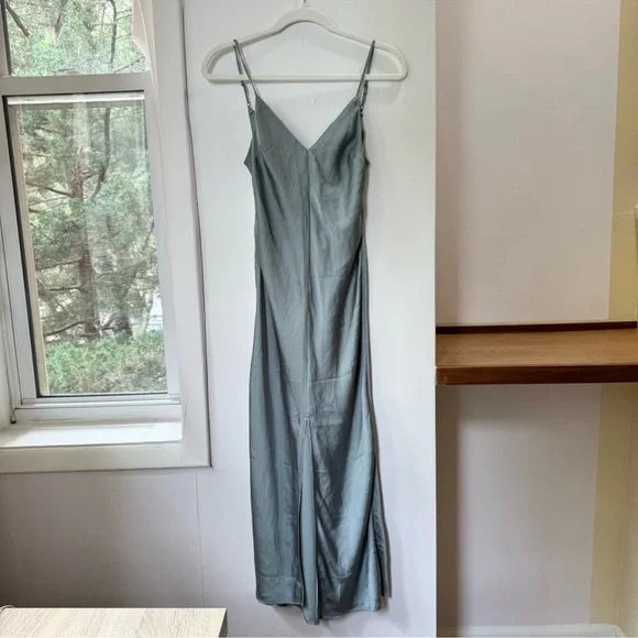 knee length dresses for ladies THE CUPRO SILKY SLIP MIDI DRESS – STILLWATER main image 0